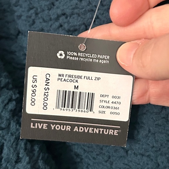 Eddie Bauer Hooded Sherpa Jacket Medium Peacock - Picture 8 of 10